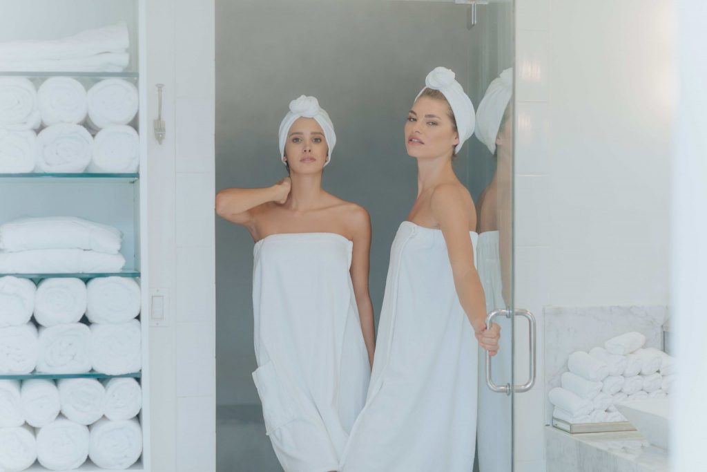 2 woman posing after spa treatments