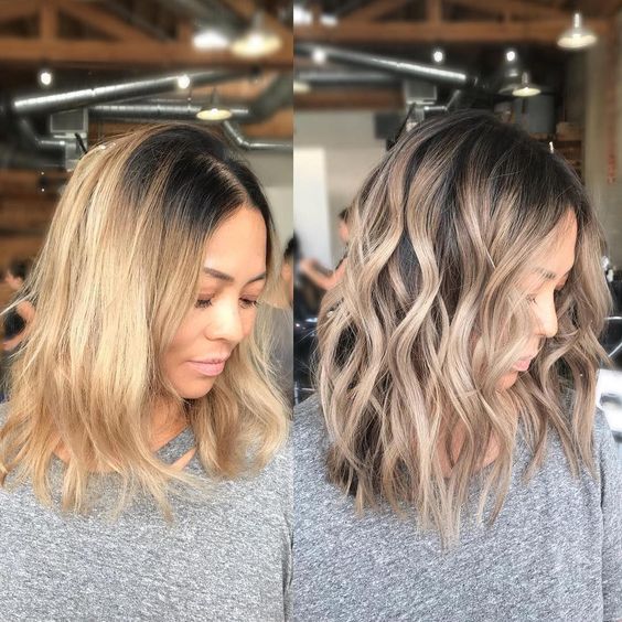 The transformattion of reverse balayage in hair