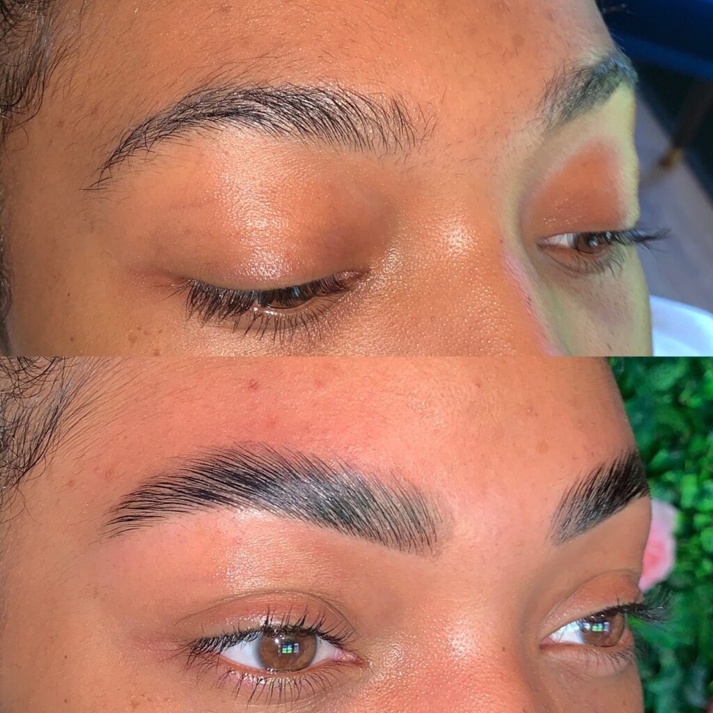 brow lamination before and after