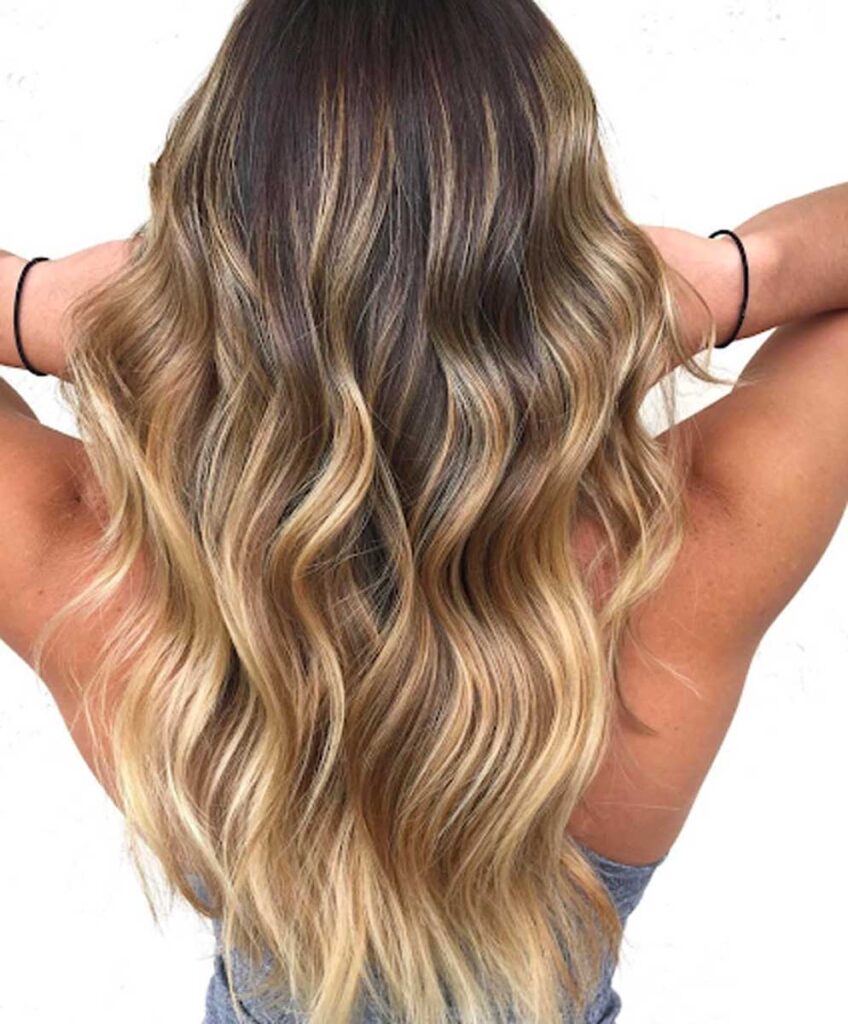 womens hair with a fresh sunkissed balayage