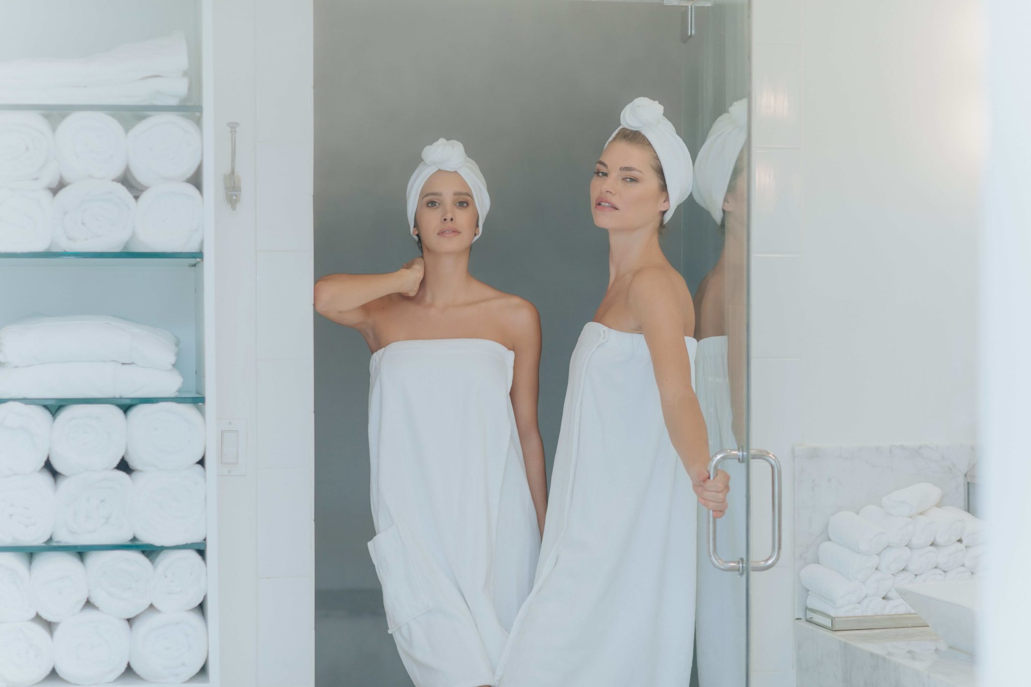 2 woman posing after spa treatments